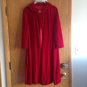 ILGWU Vintage 1960 Worker Union red velvet coat L